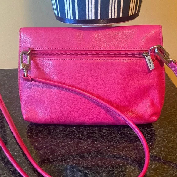 FOSSIL Monica Leather Pink Mini Convertible Crossbody Bag - Picture 6 of 14